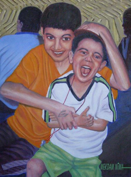 Oil Painting On Canvas - Tammam & Bassam Portrait