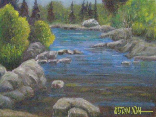 Oil Painting On Canvas - Rocks in Landscape 1