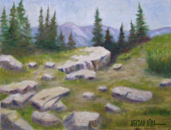 Oil Painting On Canvas - Rocks in Landscape 2