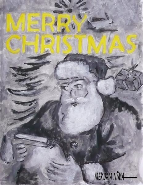 Oil Painting On Canvas - Merry Christmas