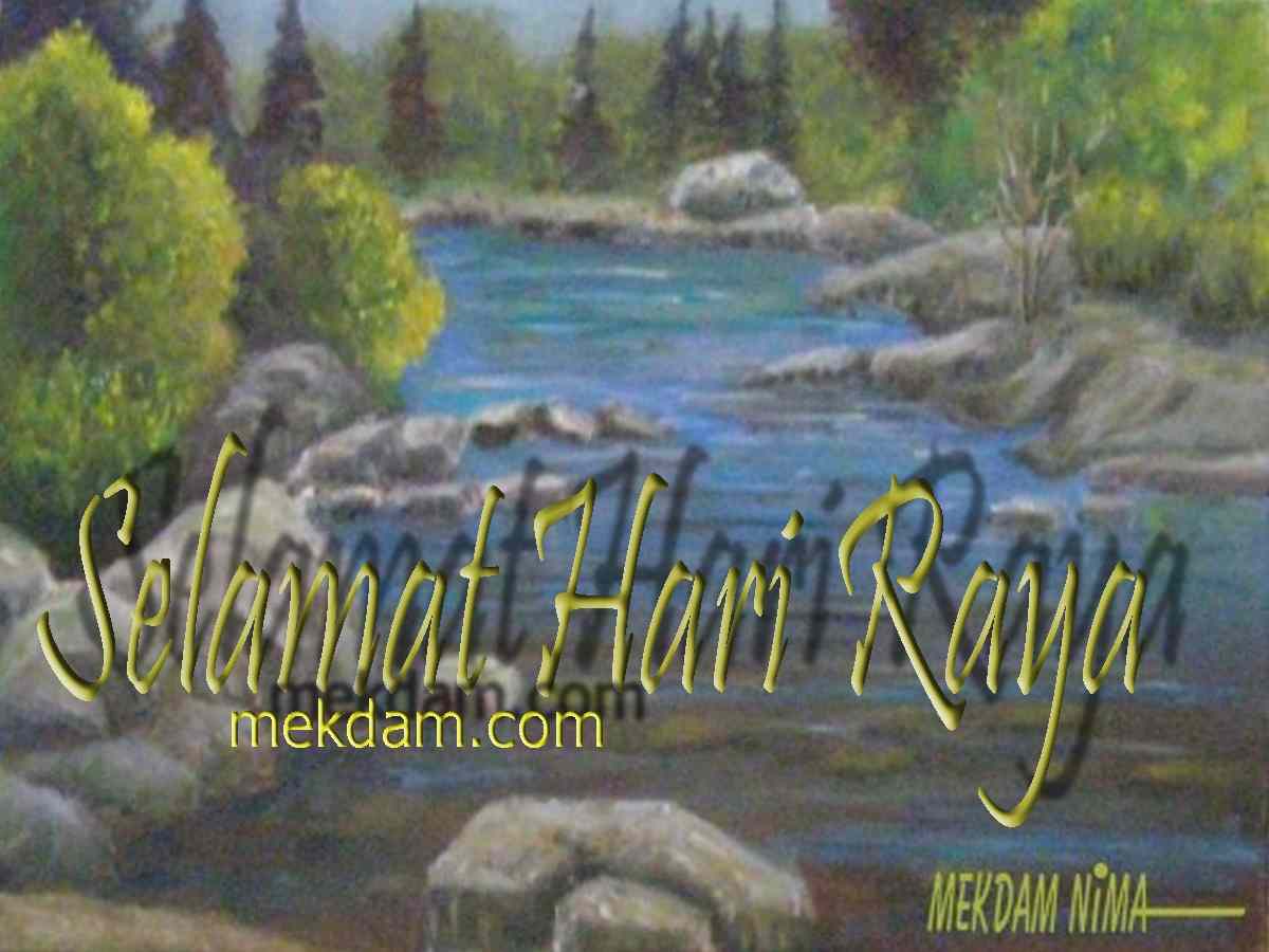 E-Card - Selamat Hari Raya - River in Landscape