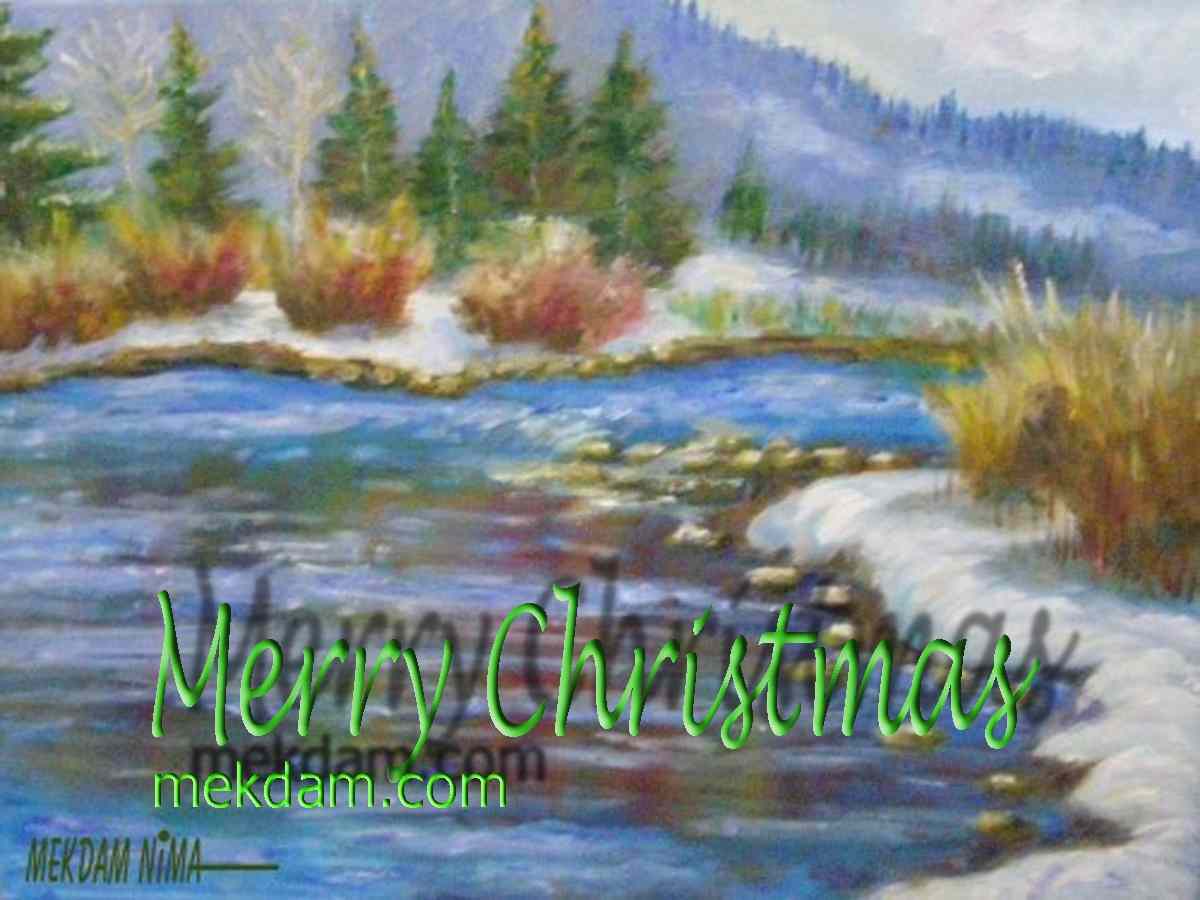 E-Card - Merry Christmas - Snowy Landscap