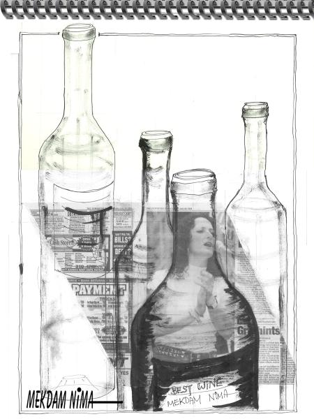 Oil Painting On Canvas - Collage & Ink Technique