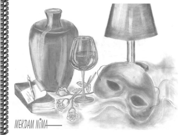 Oil Painting On Canvas - Graphite Still Life