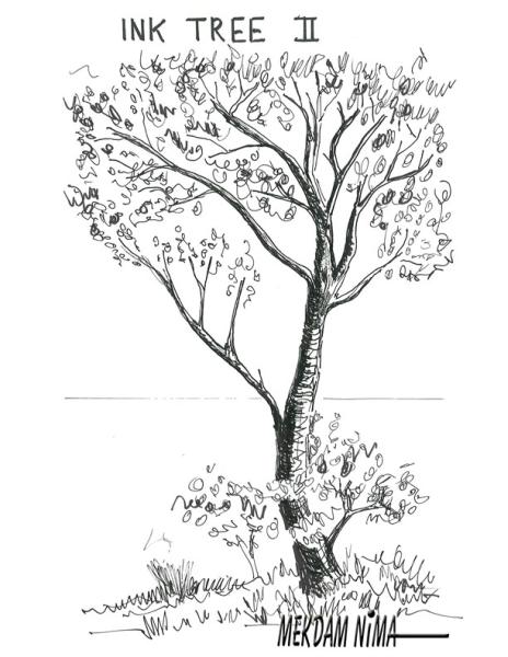 Oil Painting On Canvas - Ink Line Tree II