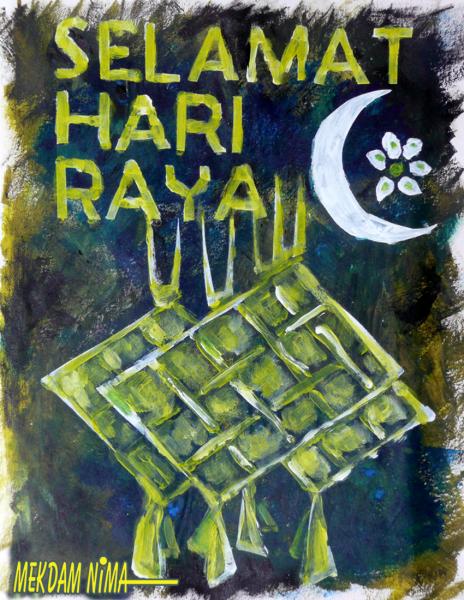 Oil Painting On Canvas - Selamat Hari Raya